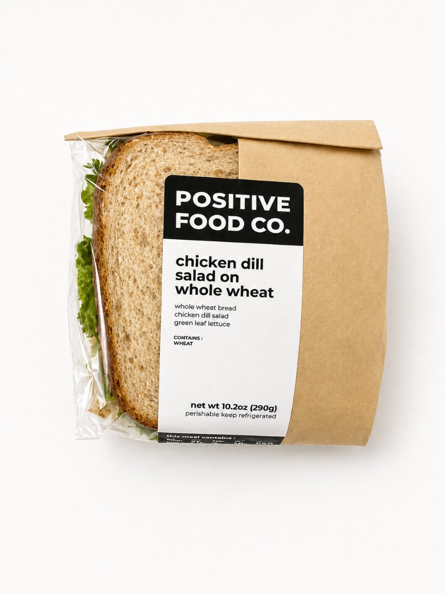 Positive Food Co. Chicken Dill Salad on Whole Wheat